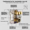 imageShower System with 4 Body Spray Jets STARBATH 4 Way 12  6quotRainfall Shower Head with Handheld Combo Wall Mounted Shower Jets System in Wall Shower Faucet Set Brushed GoldGold