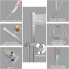 imageShower System with 4 Body Spray Jets STARBATH 4 Way 12  6quotRainfall Shower Head with Handheld Combo Wall Mounted Shower Jets System in Wall Shower Faucet Set Brushed GoldChrome