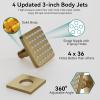 imageShower System with 4 Body Spray Jets STARBATH 4 Way 12  6quotRainfall Shower Head with Handheld Combo Wall Mounted Shower Jets System in Wall Shower Faucet Set Brushed GoldGold