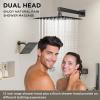 imageShower System with 4 Body Spray Jets STARBATH 4 Way 12  6quotRainfall Shower Head with Handheld Combo Wall Mounted Shower Jets System in Wall Shower Faucet Set Brushed GoldMatte Black