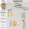 imageShower System with 4 Body Spray Jets STARBATH 4 Way 12  6quotRainfall Shower Head with Handheld Combo Wall Mounted Shower Jets System in Wall Shower Faucet Set Brushed GoldGold