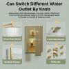 imageShower System with 4 Body Spray Jets STARBATH 4 Way 12  6quotRainfall Shower Head with Handheld Combo Wall Mounted Shower Jets System in Wall Shower Faucet Set Brushed GoldGold