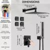 imageShower System with 4 Body Spray Jets STARBATH 4 Way 12  6quotRainfall Shower Head with Handheld Combo Wall Mounted Shower Jets System in Wall Shower Faucet Set Brushed GoldMatte Black